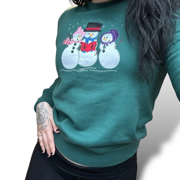 Carolling snowmen Christmas sweatshirt - Picture 2 of 6